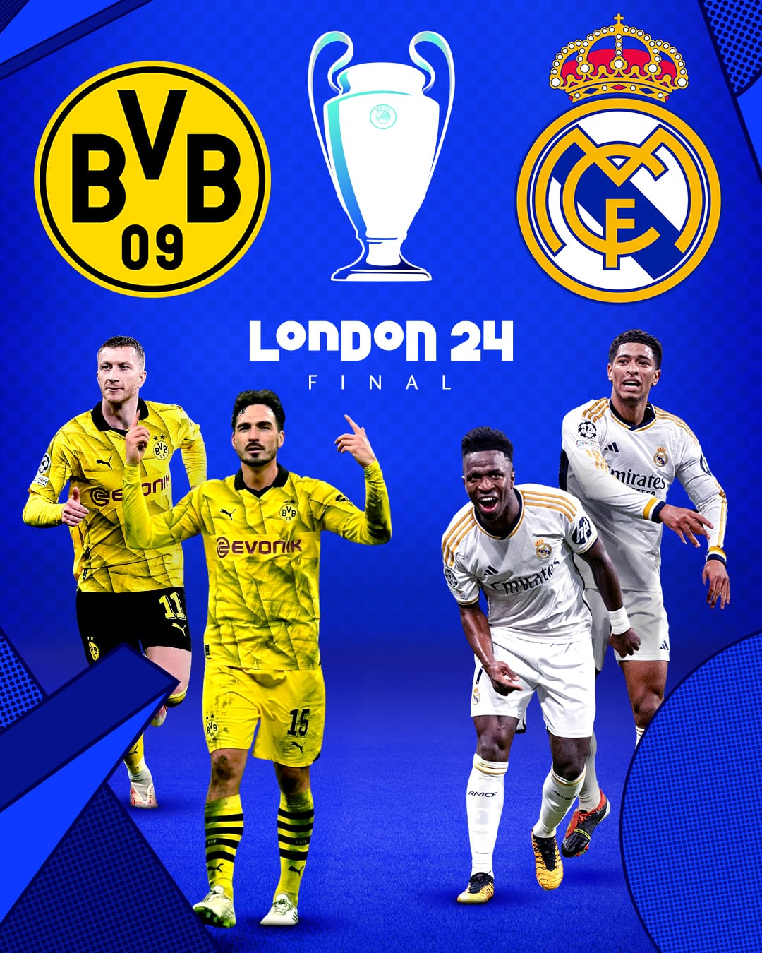 Borussia Dortmund y Real Madrid, listos para la gran final de la UEFA Champions League 2023/2024