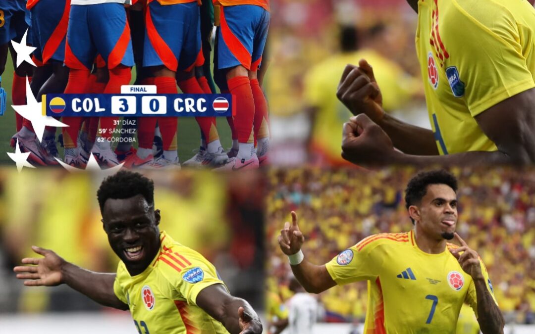 Colombia goleó 3-0 a Costa Rica y jugará los Cuartos de Final de la Copa América 2024